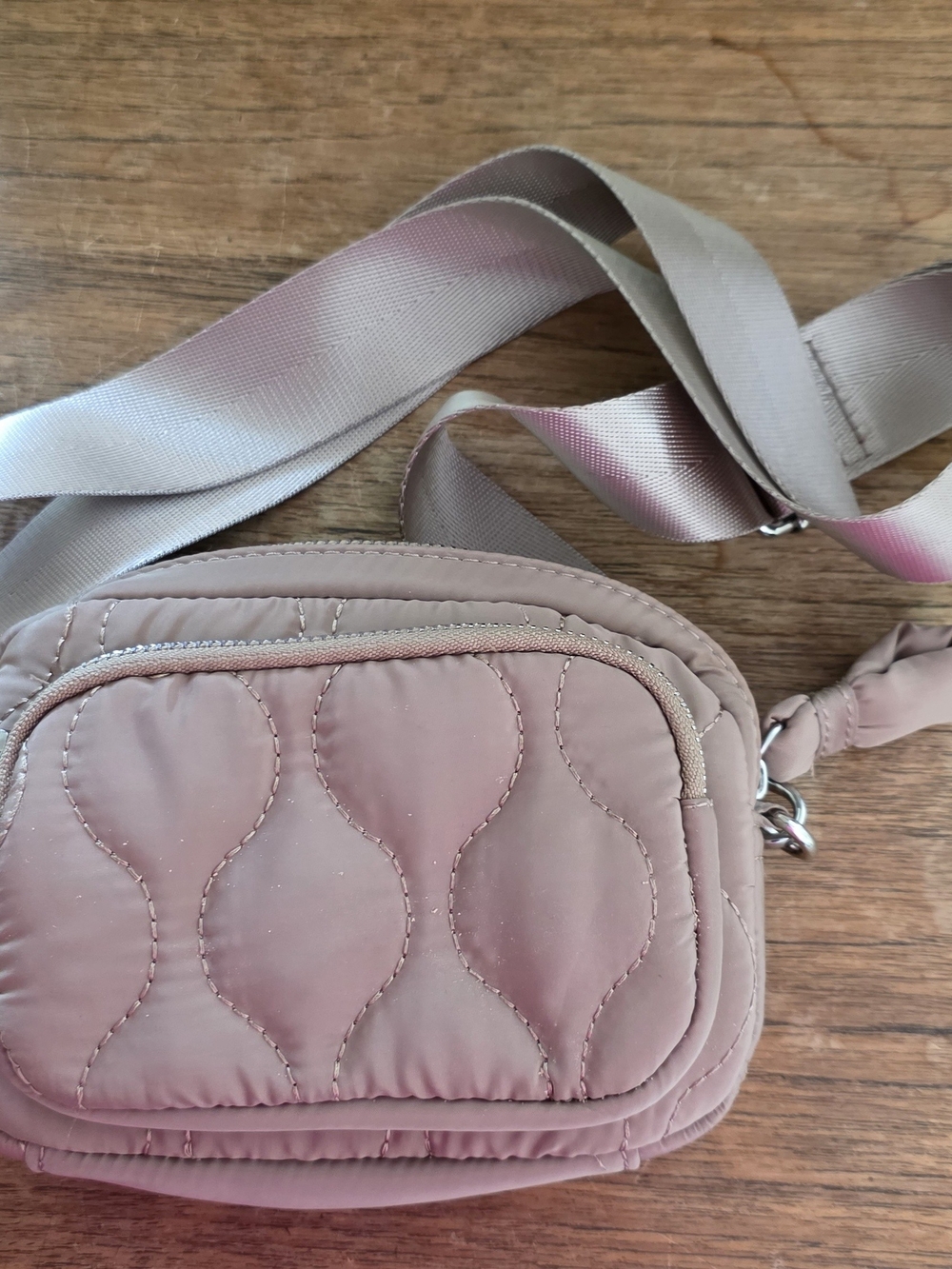 Quilted Crossbody Bag - Beige